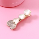 Stylish Artificial Pearl Heart Coloured Glaze Hair Pin