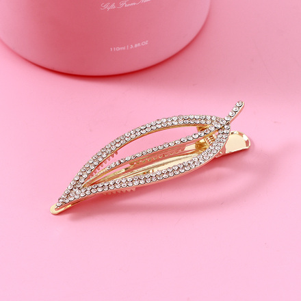 Rhinestone Pierced Leaf Hair Pin