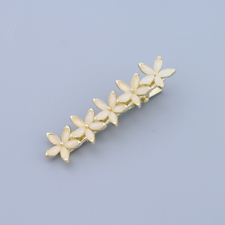 دبوس شعر أنيق على شكل زهرة من جوهرة عين القط