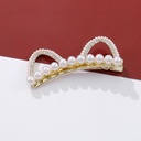 Kitty Ear Rhinestone Artificial Pearl Hair Clip