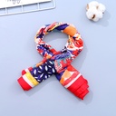 Bright Flowers Pattern Square Scarves(Red)