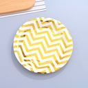 Golden Waving Round Paper Plate(9 Inches)(10 Count)