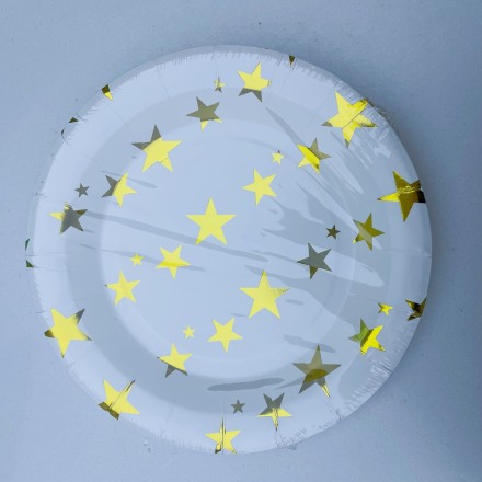 Golden Star Round Paper Plate(7 Inches)(10 Count)