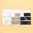 Marble Series Hanging Storage Bag with 6 Pockets and 3 Hooks