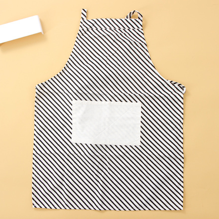 Black and White Stripes Apron(Black and White)