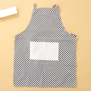 Black and White Stripes Apron(Black and White)