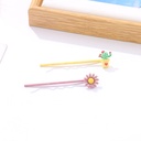 Flower and Cactus Hair Pin 2 PCS