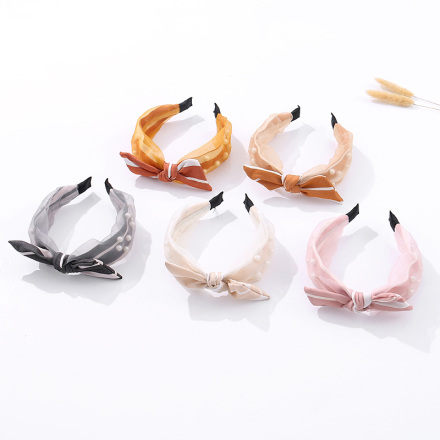 Elegant Fabric Organza Artificial Pearl Headband