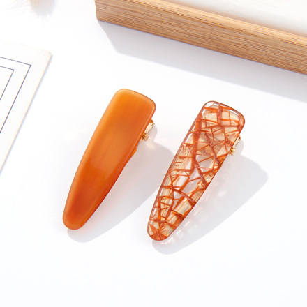 Retro Light Brown Checks Hair Clips