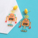 Trendy Acrylic Robot Earrings