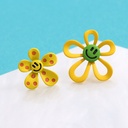 Cute Yellow Smiling Flower Earrings