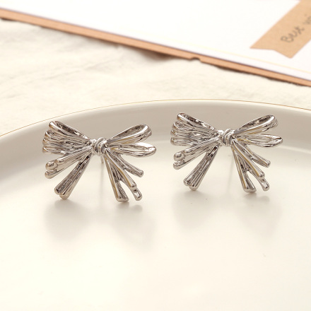 Stylish Metal Bow Earrings