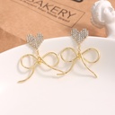 Elegant Rhinestone Loving Heart Bow Earrings