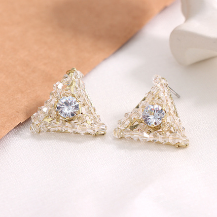 Exquisite Crystal Triangle Earrings