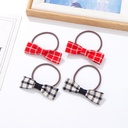 Checks Bow Hair Tie Set