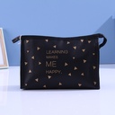 Black Triangle Printing Trapezoidal Cosmetic Bag