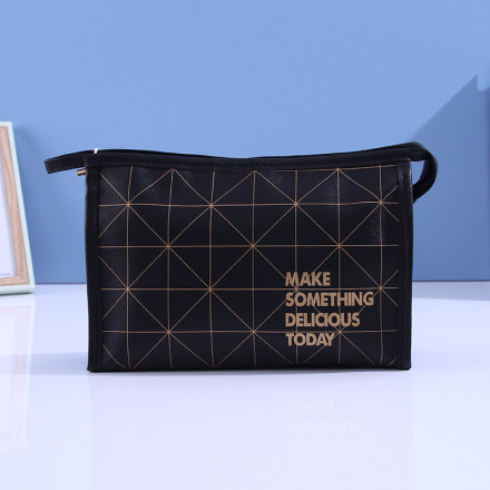 Black Mesh Trapezoidal Cosmetic Bag