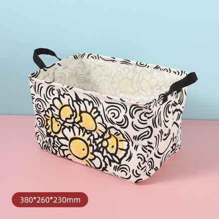 Famous Painting Series Sunflower Fabric Storage Container(White)