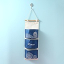 Famous Painting Series Starry Sky Hanging Storage Bag with 3 Pockets(Deep Blue)
