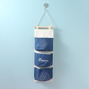 Famous Painting Series Sunflower Hanging Storage Bag with 3 Pockets(Deep Blue)