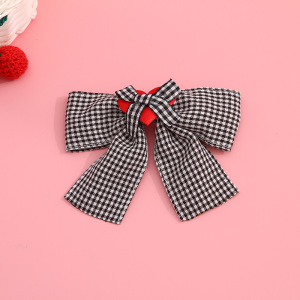 Loving Heart Checks Bow Hair Clip