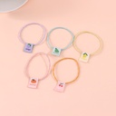 Simple Fabric Label Twist Hair Tie 5 Pieces