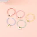 Simple Fabric Label Nylon Hair Tie 5 Pieces