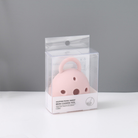 أداة تنظيف فرش المكياج متعددة الوظائف (وردي)