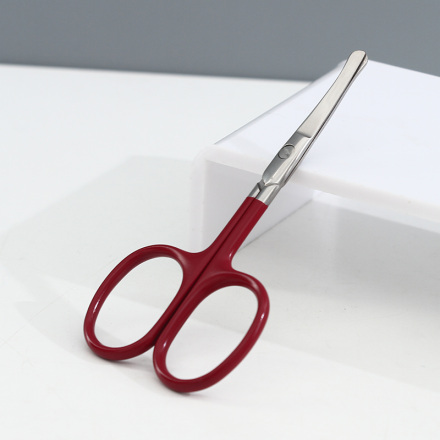 Stainless Steel Beauty Care Scissors (Rounded Tip)(Red)