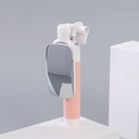 عصا سيلفي سلكية من الستانلس ستيل مع مرآة (وردي)