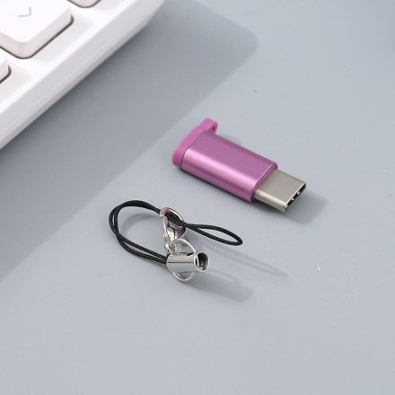 محول Micro-USB إلى Type-C (وردي بنفسجي)