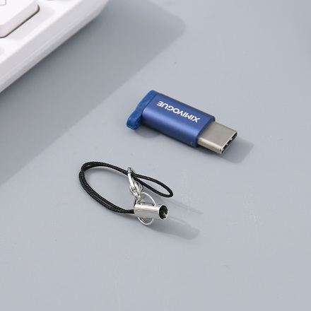محول Micro-USB إلى Type-C (أزرق ياقوتي)