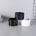 Embossing Ceramic Flower Pot (Blue/White/Black)