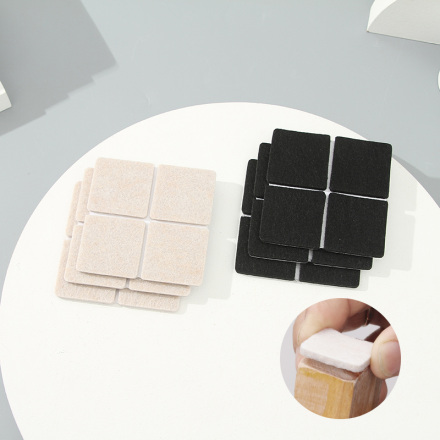 Furniture Leg Square Self-Adhesive Pads (12 Pcs)(Apricot/Black)