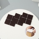 Square Adhesive Felt Pads 12 Pcs/Set (Brown)