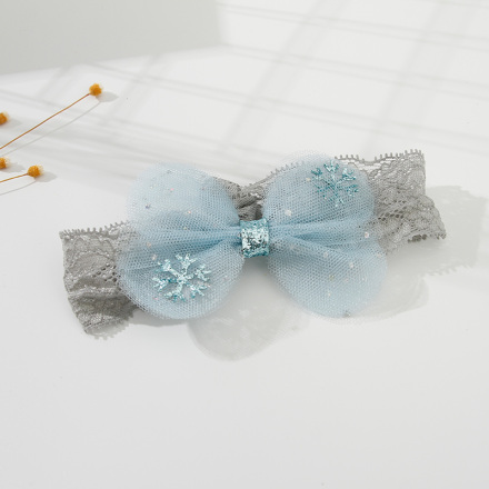 جمع الثلج شبكة Bowknot ندفة الثلج هيرباند للأطفال