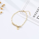 Letter Round Disc Bracelet
