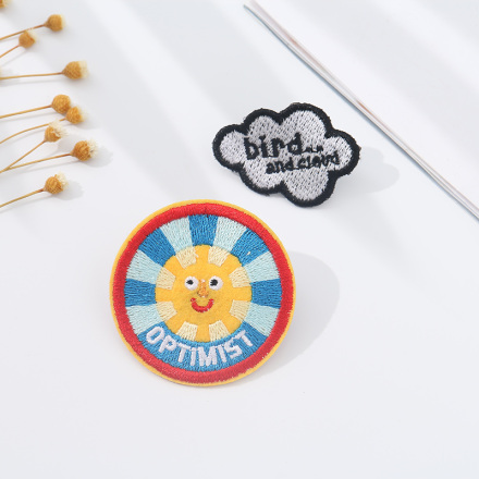 Cartoon Cloud and Sun Embroidery Badge