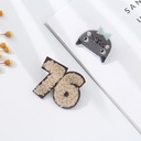 Cartoon Number and Cat Embroidery Badge