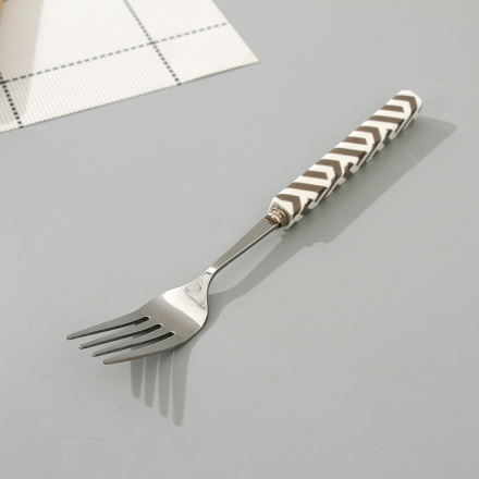Geometric Collection Square Ceramic Handle Dinner Fork
