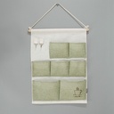 Simple Solid Color Series Hanging Storage with 7 Compartments (Green)
