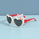 Loving-Heart Bowknot Flexible TPE Sunglasses for Kids (White) (5-12Y)