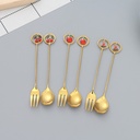 Fruit Pendant Collection Gold Dessert Fork/Spoon