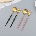 Gold-Plated Stainless Steel Dinner Spoon/Fork (Black and Gold/Pink and Gold)