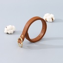Women's Belt with Retro Hollowed-Out Metal Buckle (Brown)