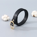 Women's Belt with Double Letter C Metal Buckle (Black)