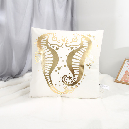 Sea Horse Hot Stamping Throw Pillow