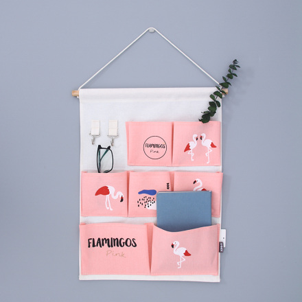 Fresh Flamingo Over the Door Hanging Organizer with 7 Pockets