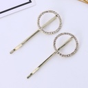 Rhinestone Inlaid Round Bobby Pin Set