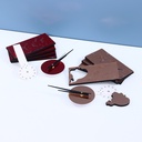 ساعة حائط بتصميم قلوب الملاك - ذهبي وردي / أحمر